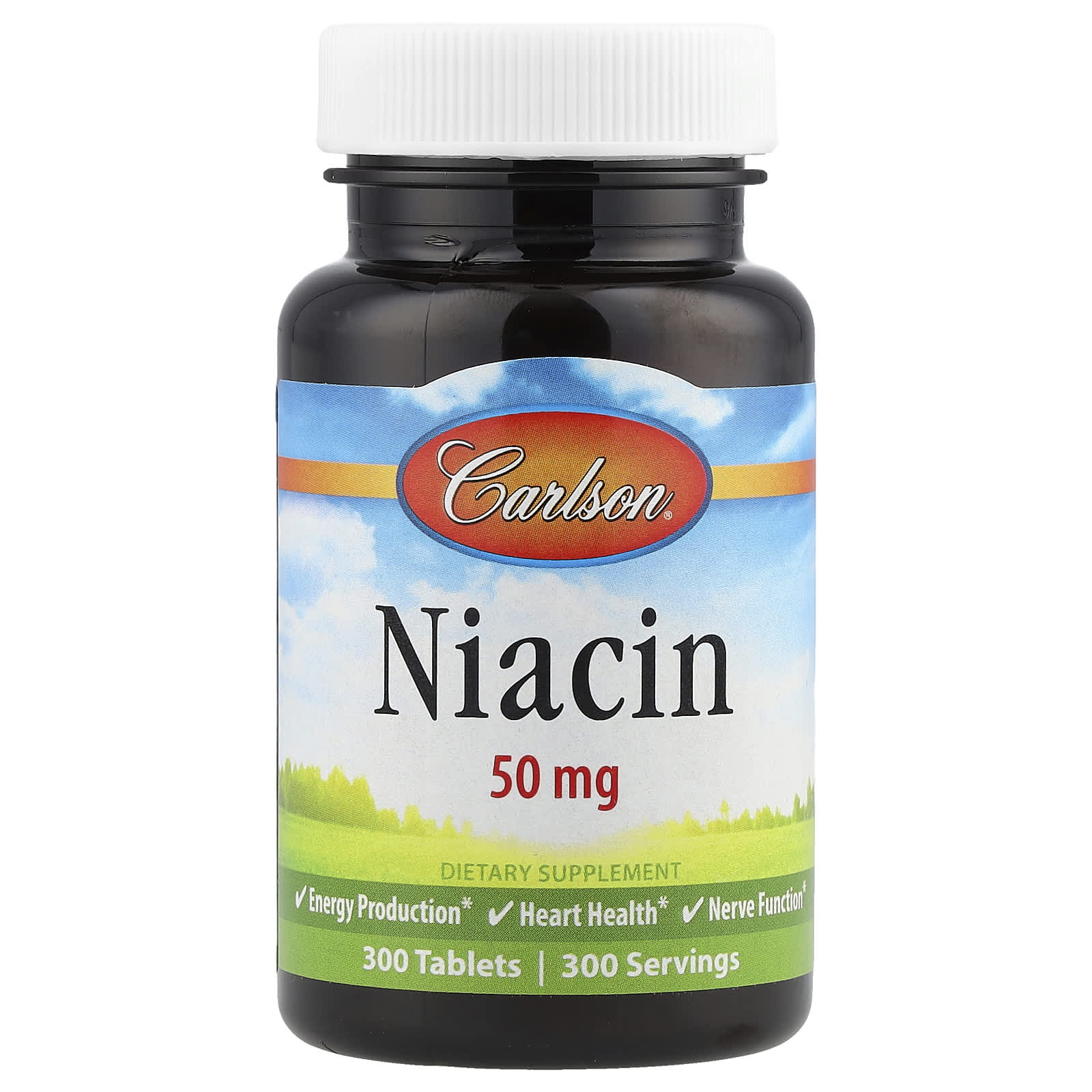 Carlson Niacin 50mg - Energy & Heart Health Supplement - Image 1