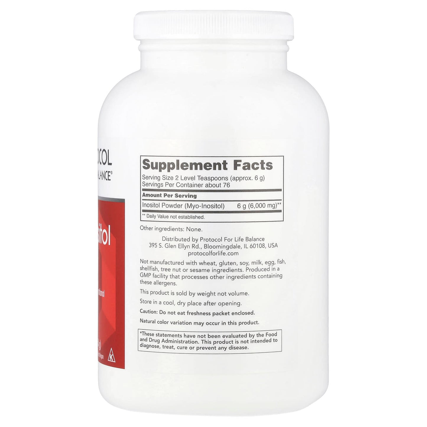 Protocol for Life Balance, Myo-Inositol Powder, 1 lb (454 g) - Image 2