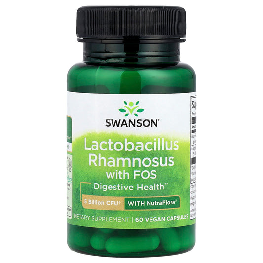 Swanson, Lactobacillus Rhamnosus With FOS, 60 Vegan Capsules - Image 1