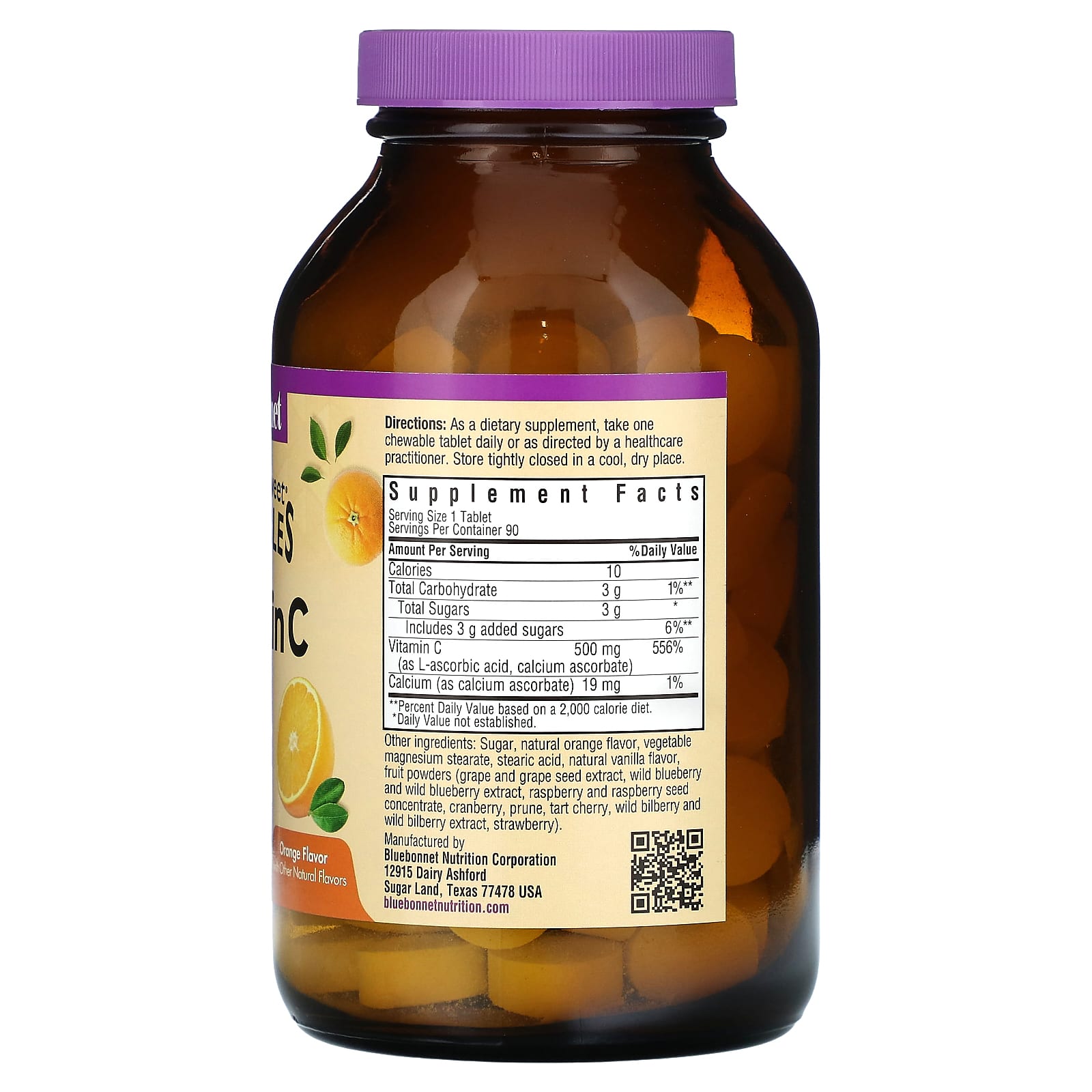 Vitamin C Immune Support by Bluebonnet Nutrition - 90 Chewable Tablets - Image 2