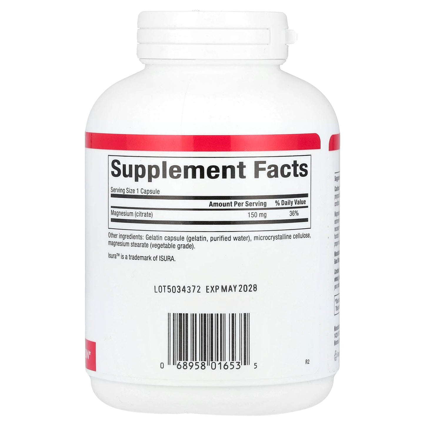 Natural Factors, Magnesium Citrate, 150 mg, 180 Capsules - Image 2