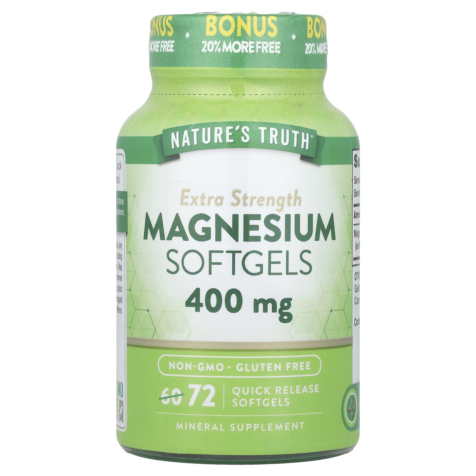 Nature's Truth, Magnesium, Extra Strength , 400 mg, 72 Quick Release Softgels - Image 1