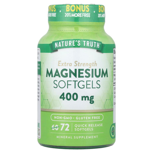 Nature's Truth, Magnesium, Extra Strength , 400 mg, 72 Quick Release Softgels - Image 1