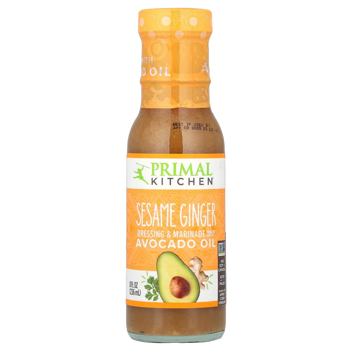 Primal Kitchen, Dressing & Marinade Made with Avocado Oil, Sesame Ginger, 8 fl oz (236 ml) - Image 1
