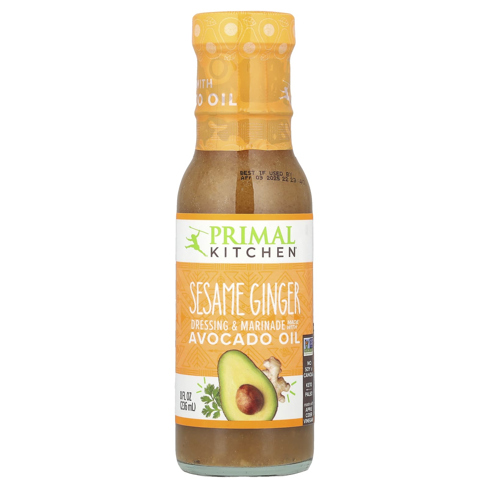 Primal Kitchen, Dressing & Marinade Made with Avocado Oil, Sesame Ginger, 8 fl oz (236 ml) - Image 1