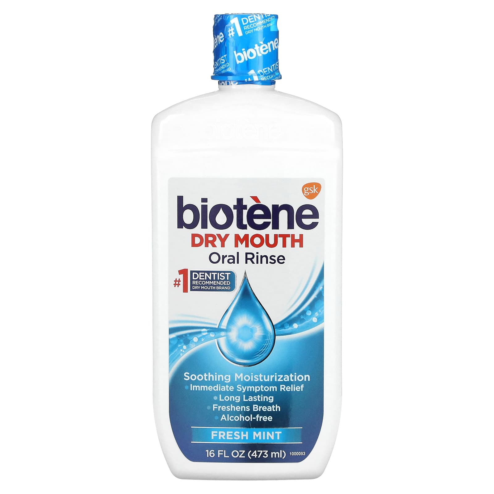 Biotene Dry Mouth Oral Rinse, Fresh Mint, 473ml - Relieves Dryness & Bad Breath - Image 1