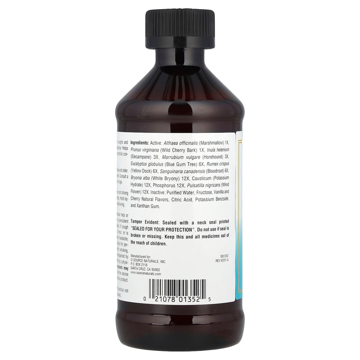 Source Naturals, Wellness, Cough Syrup™, 8 fl oz (236 ml) - Image 2