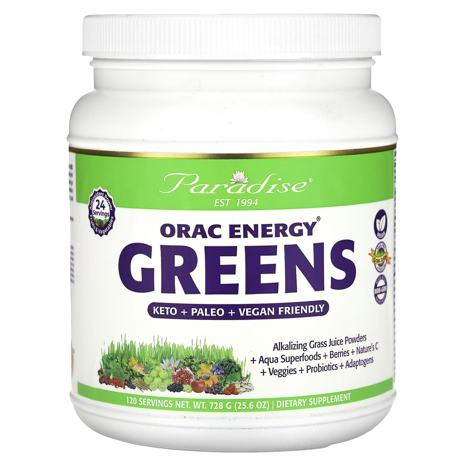 Paradise Herbs, ORAC Energy Greens, 25.6 oz (728 g) - Image 1