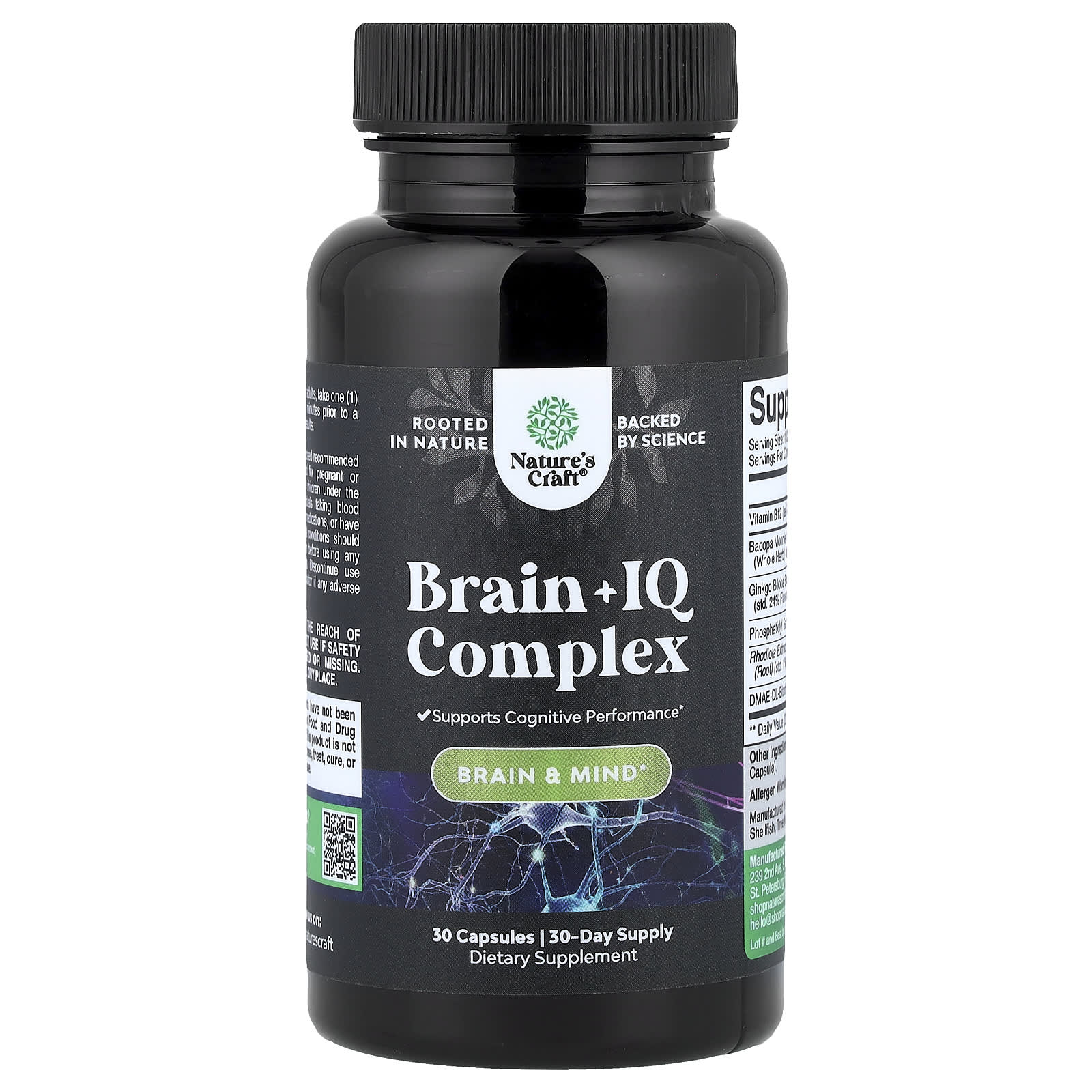 Nature's Craft, Brain + IQ Complex, 30 Capsules - Image 1