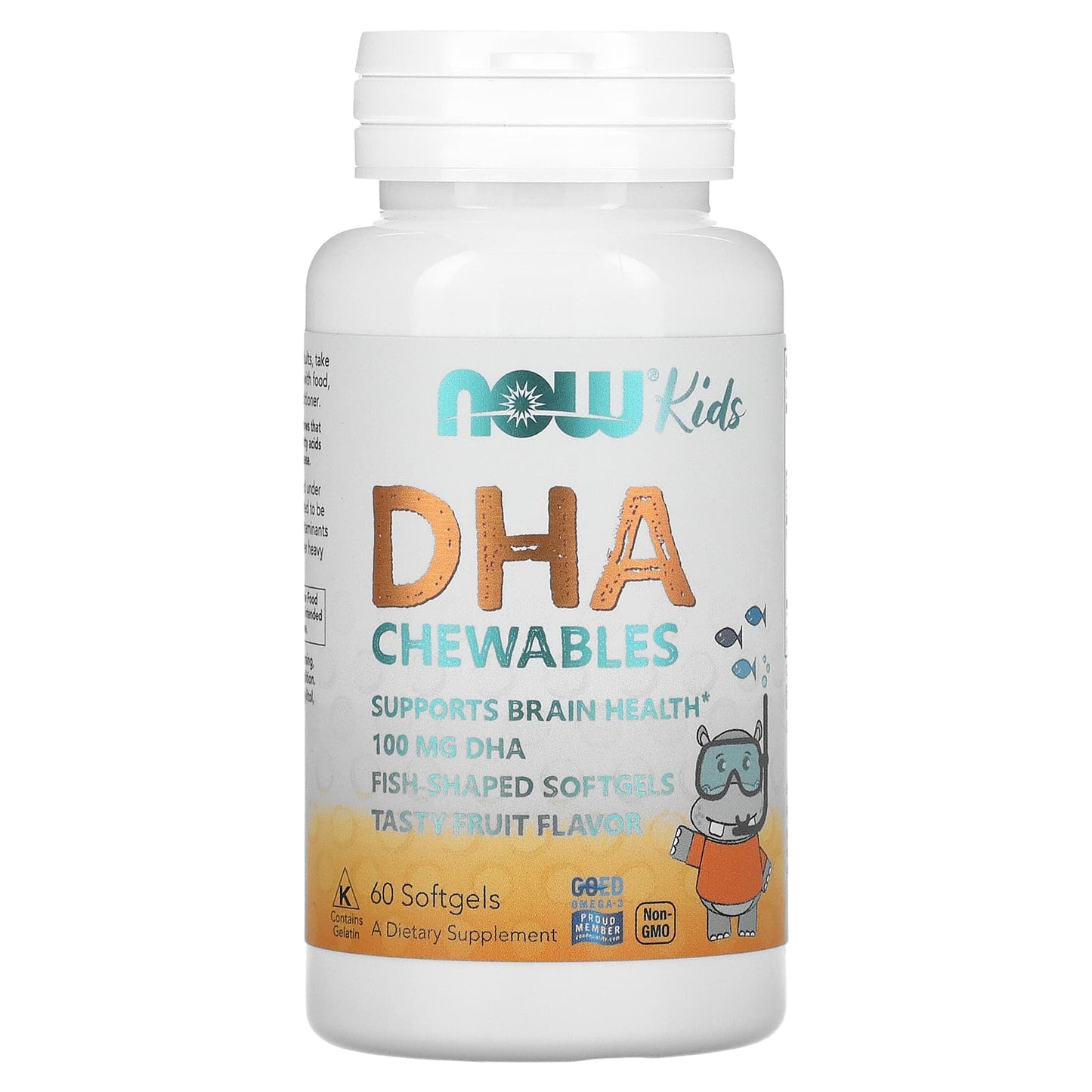 NOW Foods, Kid's DHA Chewables, Tasty Fruit, 60 Softgels