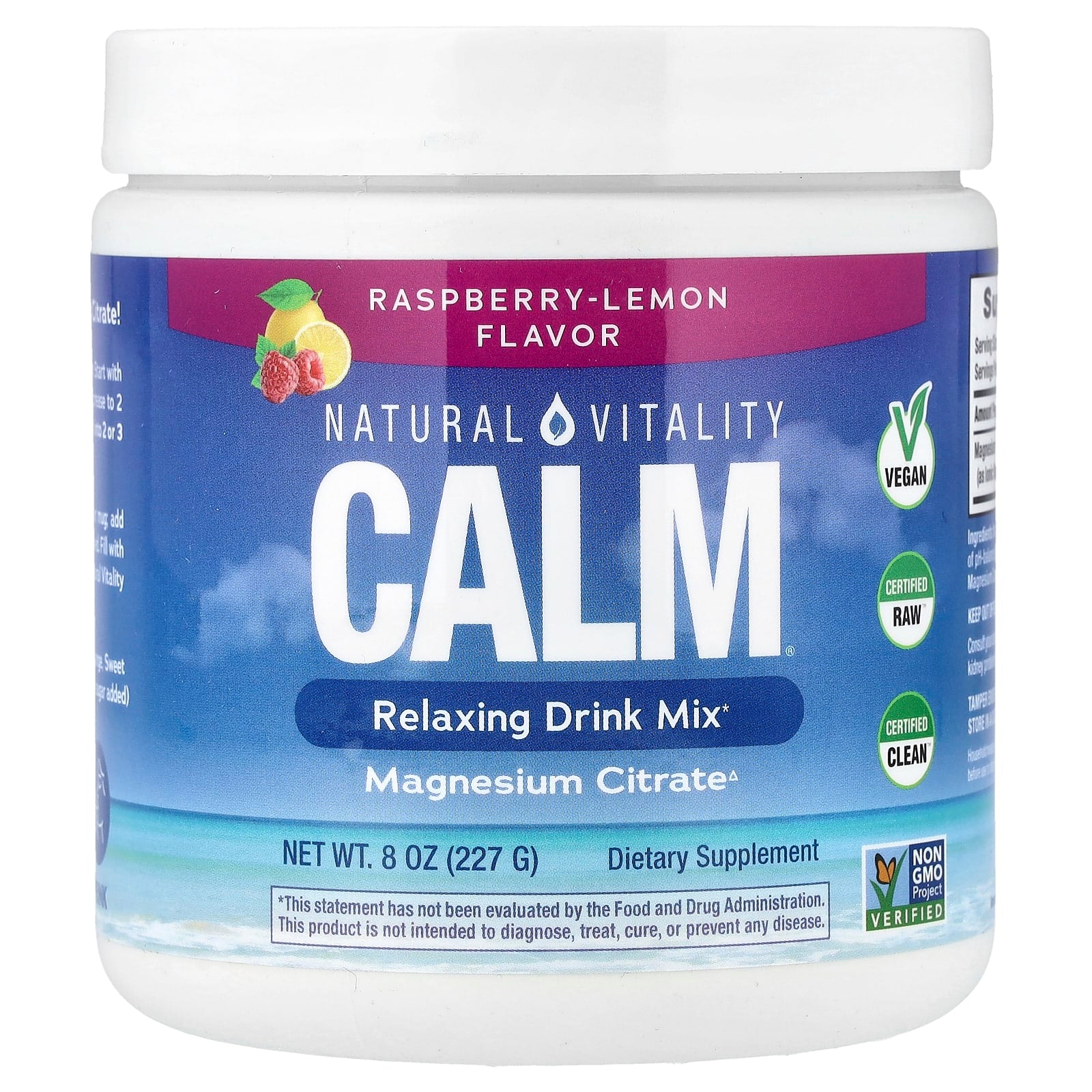 Natural Vitality, CALM®, Relaxing Drink Mix, Raspberry-Lemon, 8 oz (226 g) - Image 1
