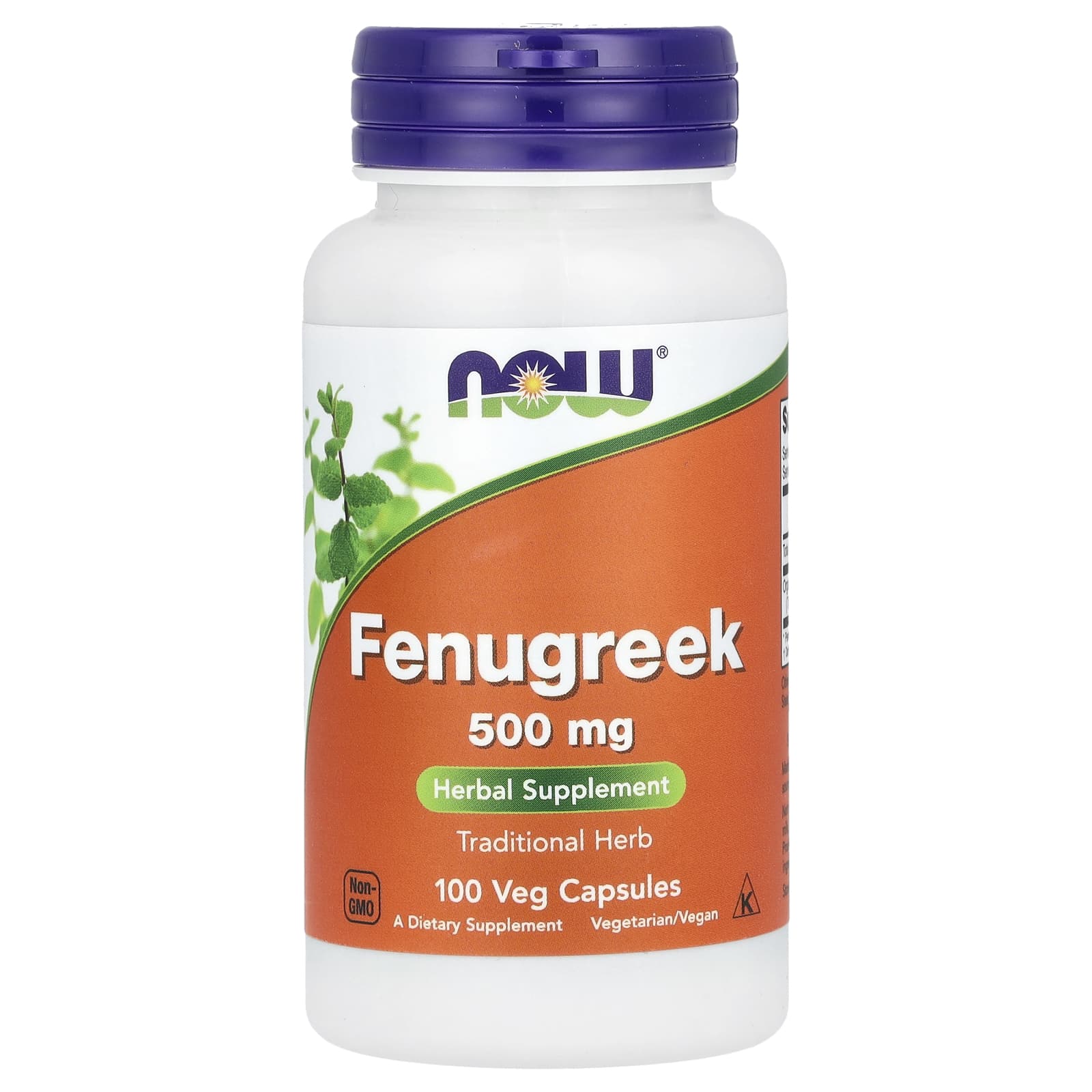 NOW Foods, Fenugreek , 500 mg, 100 Veg Capsules - Image 1