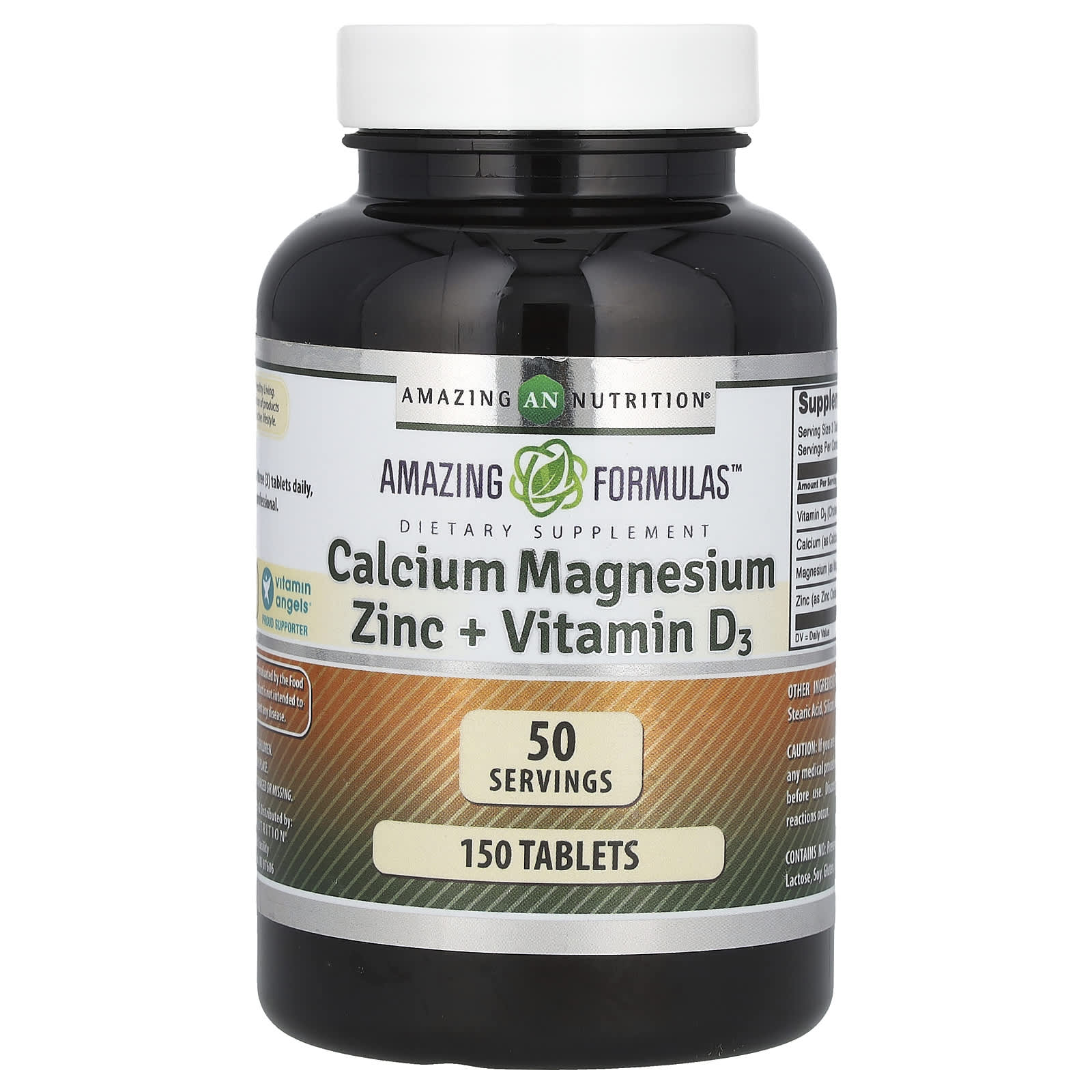 Calcium Magnesium Zinc &amp; Vitamin D3 Supplement - 150 Tablets - Image 1
