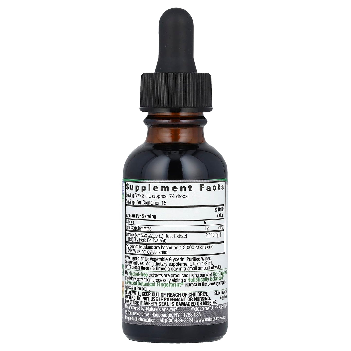 Nature's Answer, Burdock Root, Fluid Extract, Alcohol-Free, 2,000 mg, 1 fl oz (30 ml) - Image 2