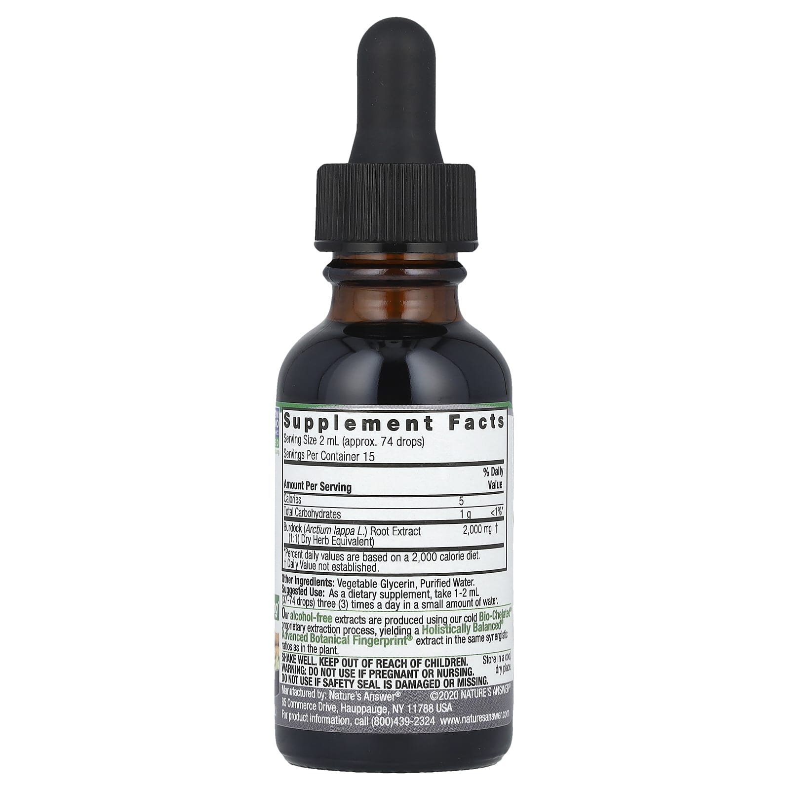 Nature's Answer, Burdock Root, Fluid Extract, Alcohol-Free, 2,000 mg, 1 fl oz (30 ml) - Image 2