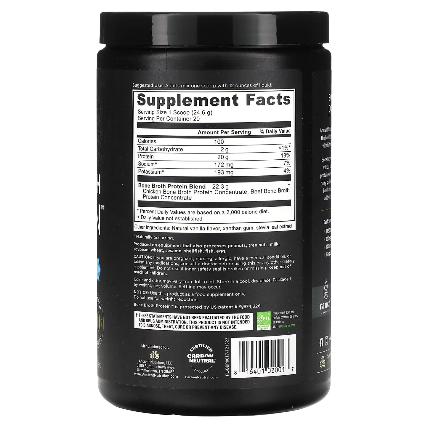 Paleo-Friendly Bone Broth Protein by Ancient Nutrition - 1.1 lbs - Image 2