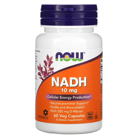 NOW Foods, NADH, 10 mg, 60 Veg Capsules - Image 1