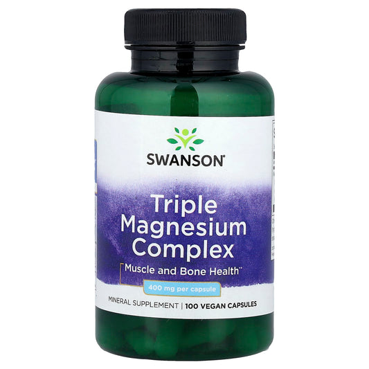 Swanson, Triple Magnesium Complex, 400 mg, 100 Vegan Capsules - Image 1