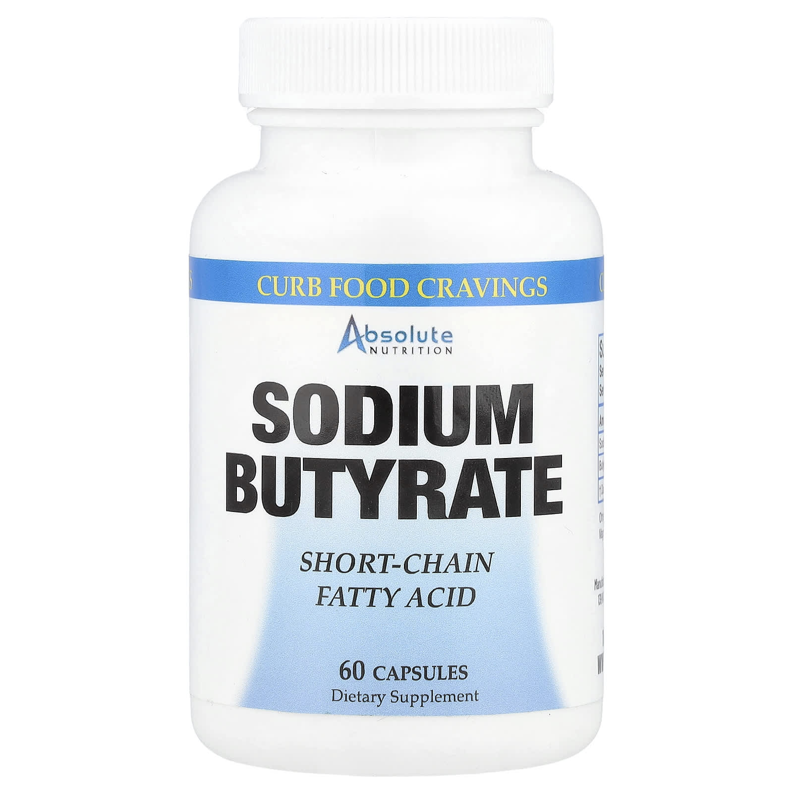Sodium Butyrate Dietary Supplement for Weight Loss - 60 Capsules - Image 1
