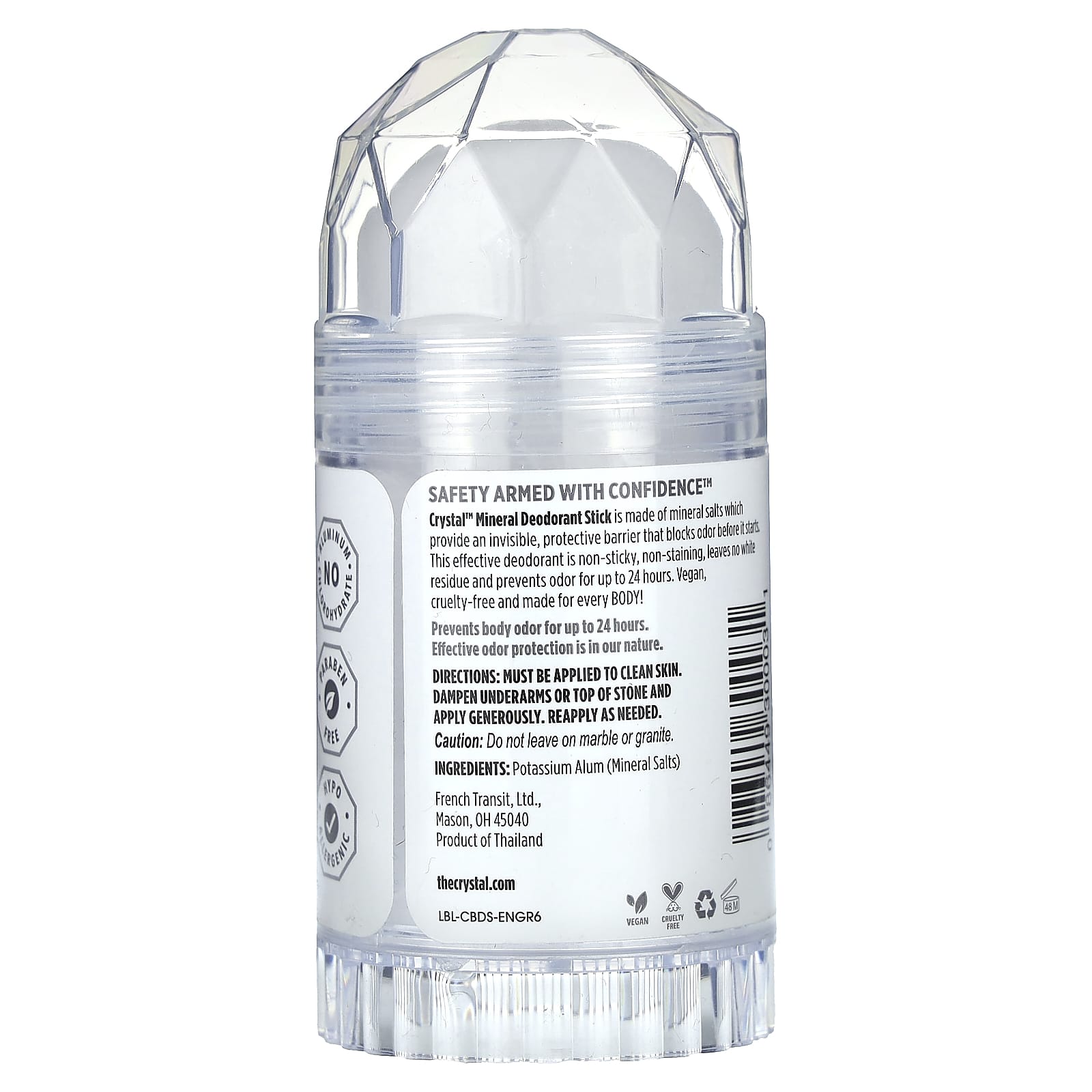 CRYSTAL, Mineral Deodorant Stick, Unscented, 4.25 oz (120 g)