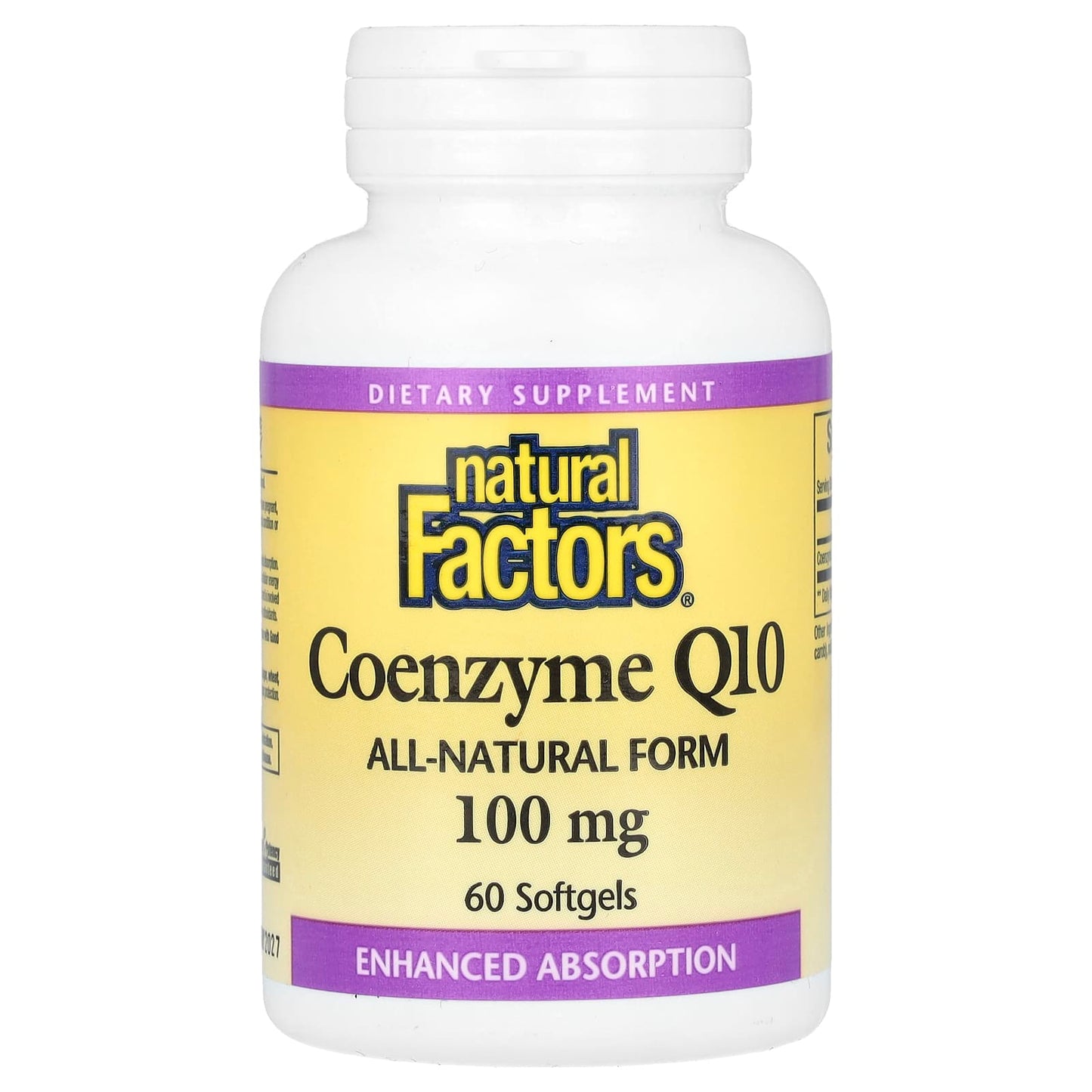 Natural Factors, Coenzyme Q10, 100 mg, 60 Softgels - Image 1