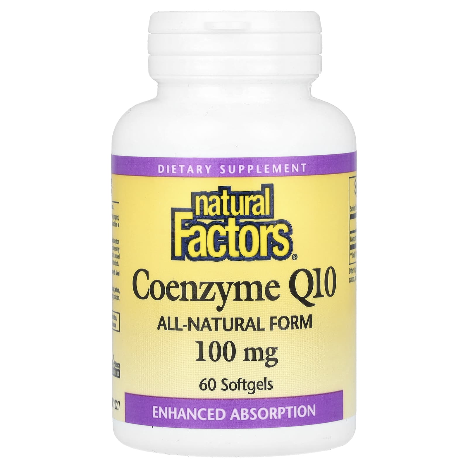 Natural Factors, Coenzyme Q10, 100 mg, 60 Softgels - Image 1