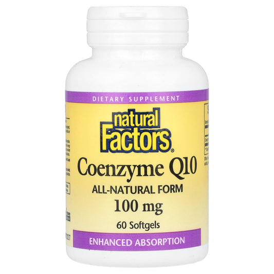Natural Factors, Coenzyme Q10, 100 mg, 60 Softgels - Image 1