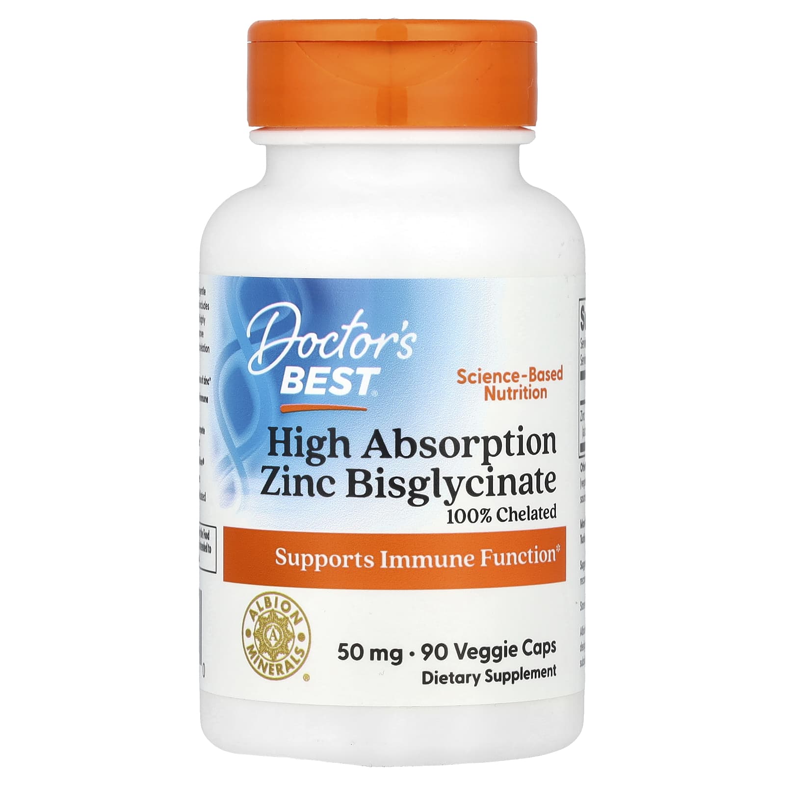 Boost Immune Function with Doctor's Best Zinc Bisglycinate, 90 Veggie Caps - Image 1