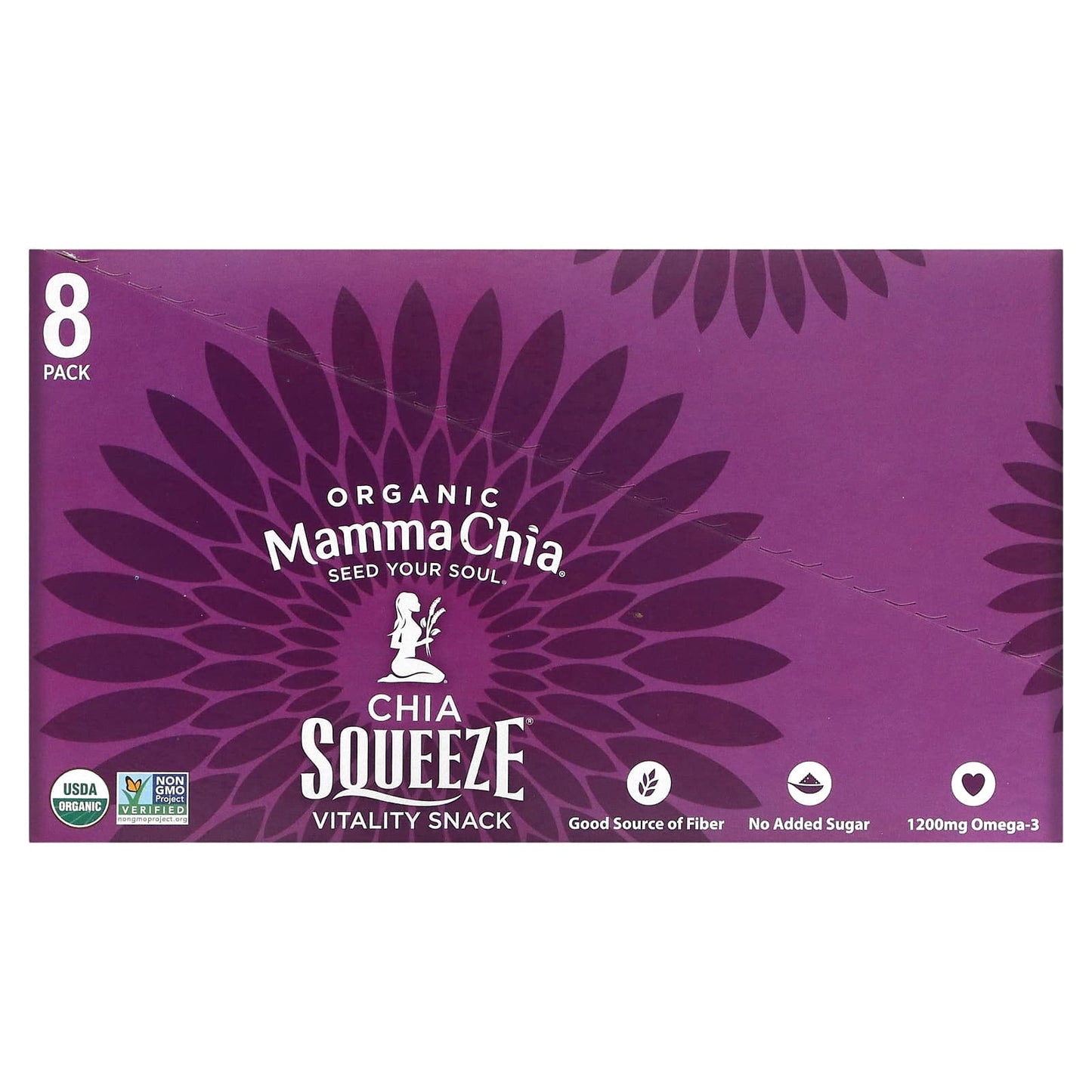 Mamma Chia, Organic Chia Squeeze, Vitality Snack, Blackberry Bliss, 8 Squeezes, 3.5 oz (99 g) Each - Image 1