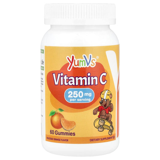 YumVs, Kids, Vitamin C Gummies, Delicious Orange, 250 mg, 60 Gummies - Image 1