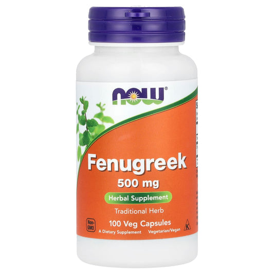 NOW Foods, Fenugreek , 500 mg, 100 Veg Capsules - Image 1