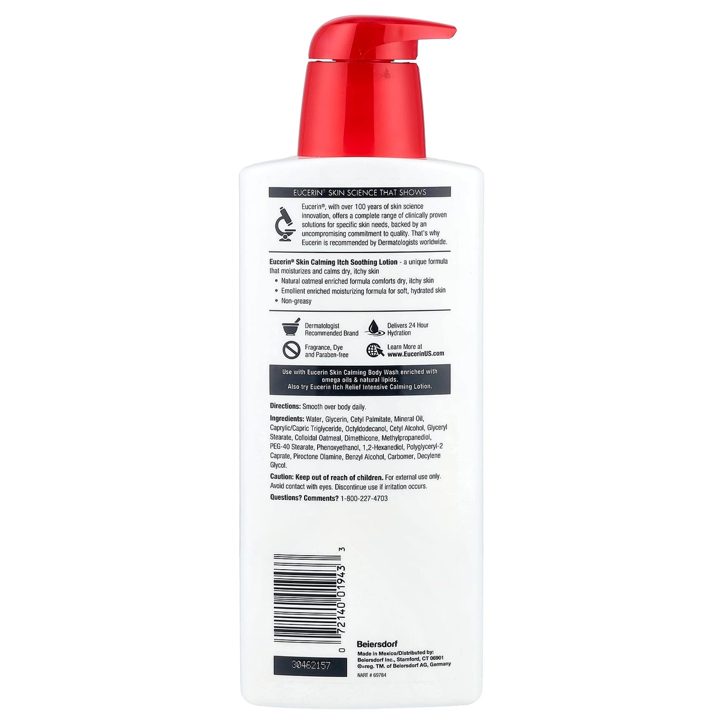 Eucerin Skin Calming Lotion for Dry, Itchy Skin - Fragrance Free, 16.9 fl oz - Image 2