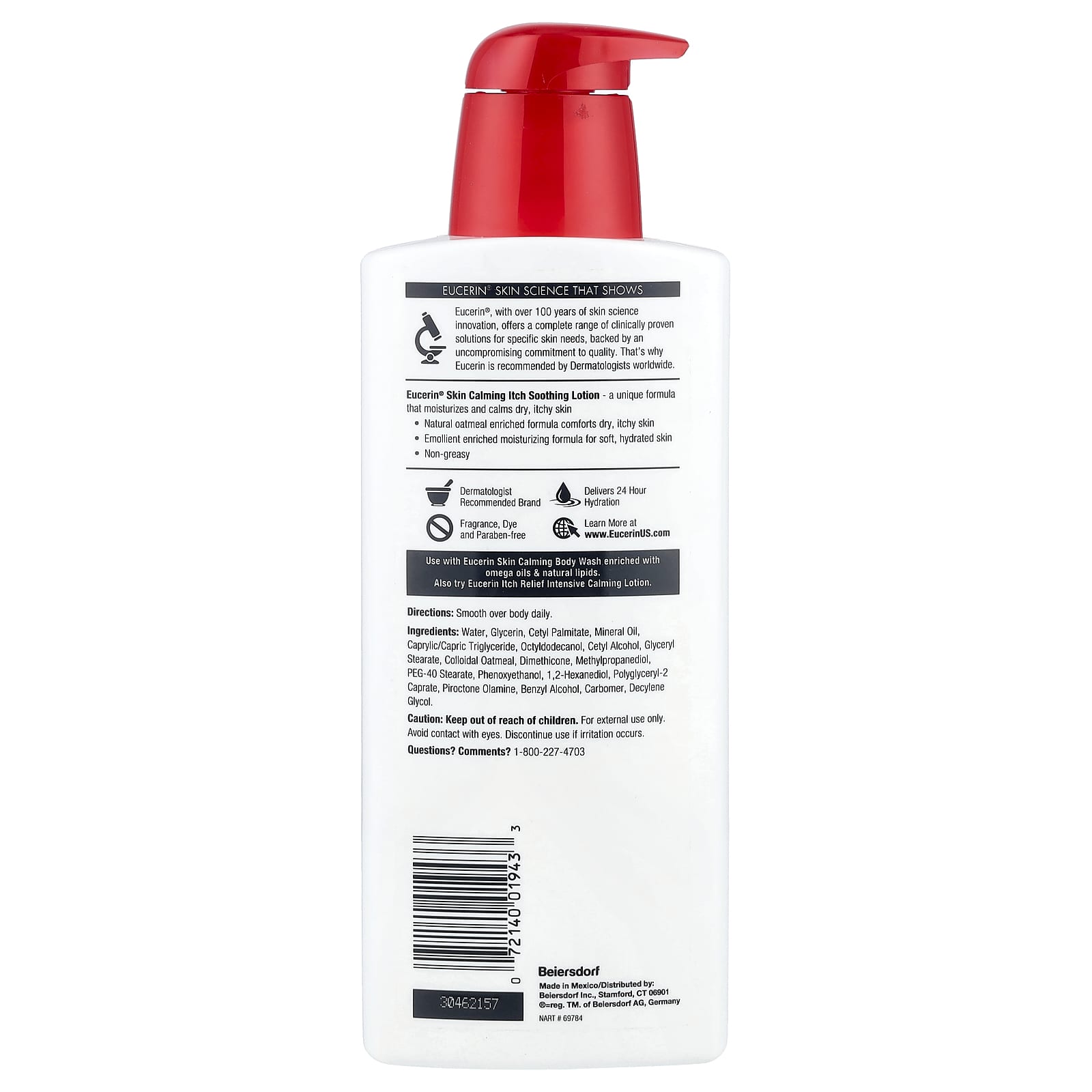 Eucerin Skin Calming Lotion for Dry, Itchy Skin - Fragrance Free, 16.9 fl oz - Image 2