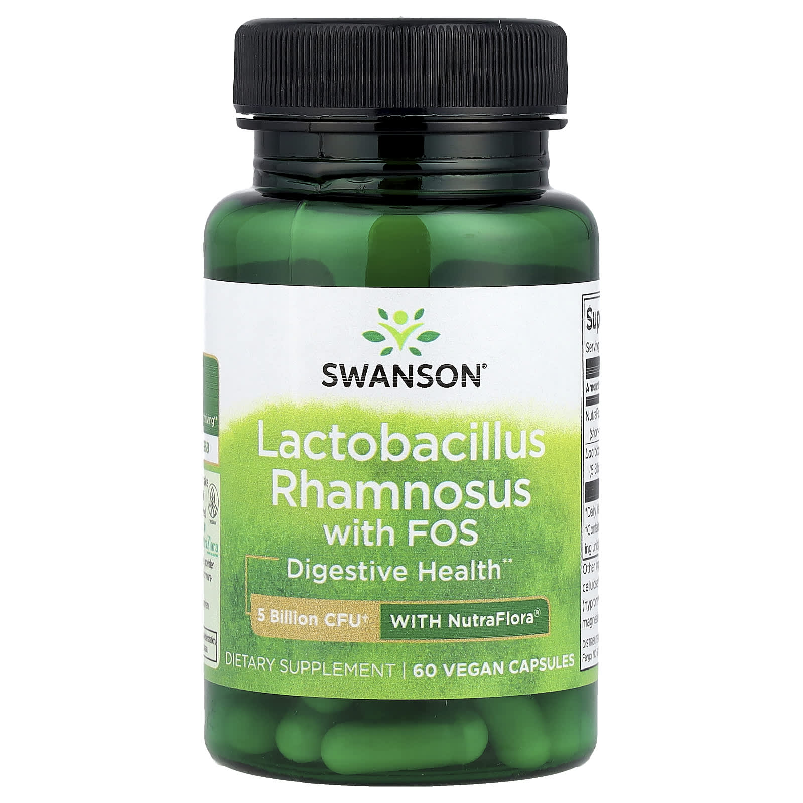 Swanson, Lactobacillus Rhamnosus With FOS, 60 Vegan Capsules - Image 1