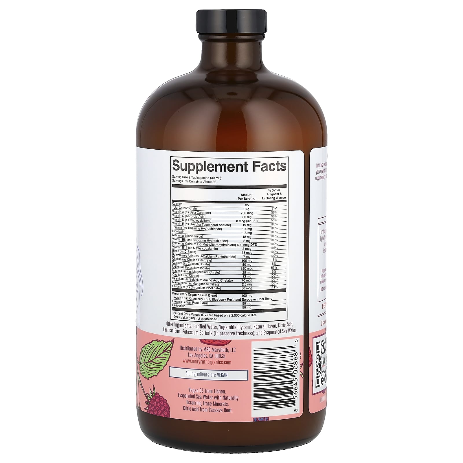 MaryRuth's, Liquid Multivitamin Prenatal & Postnatal, Berry, 32 fl oz (946 ml) - Image 2