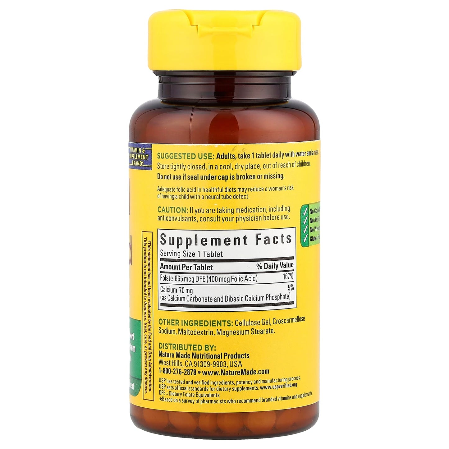 Nature Made, Folic Acid, 250 Tablets - Image 2