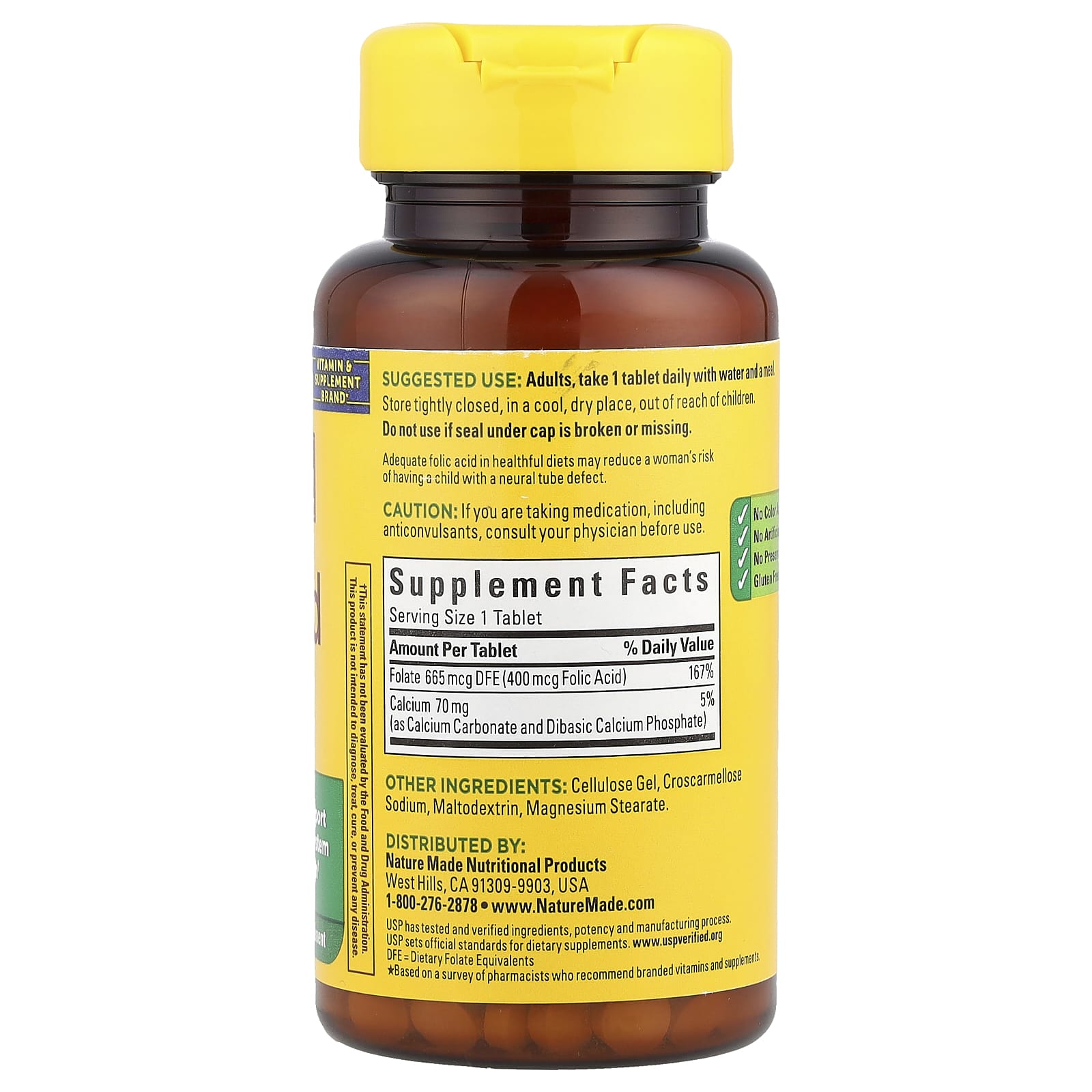 Nature Made, Folic Acid, 250 Tablets - Image 2