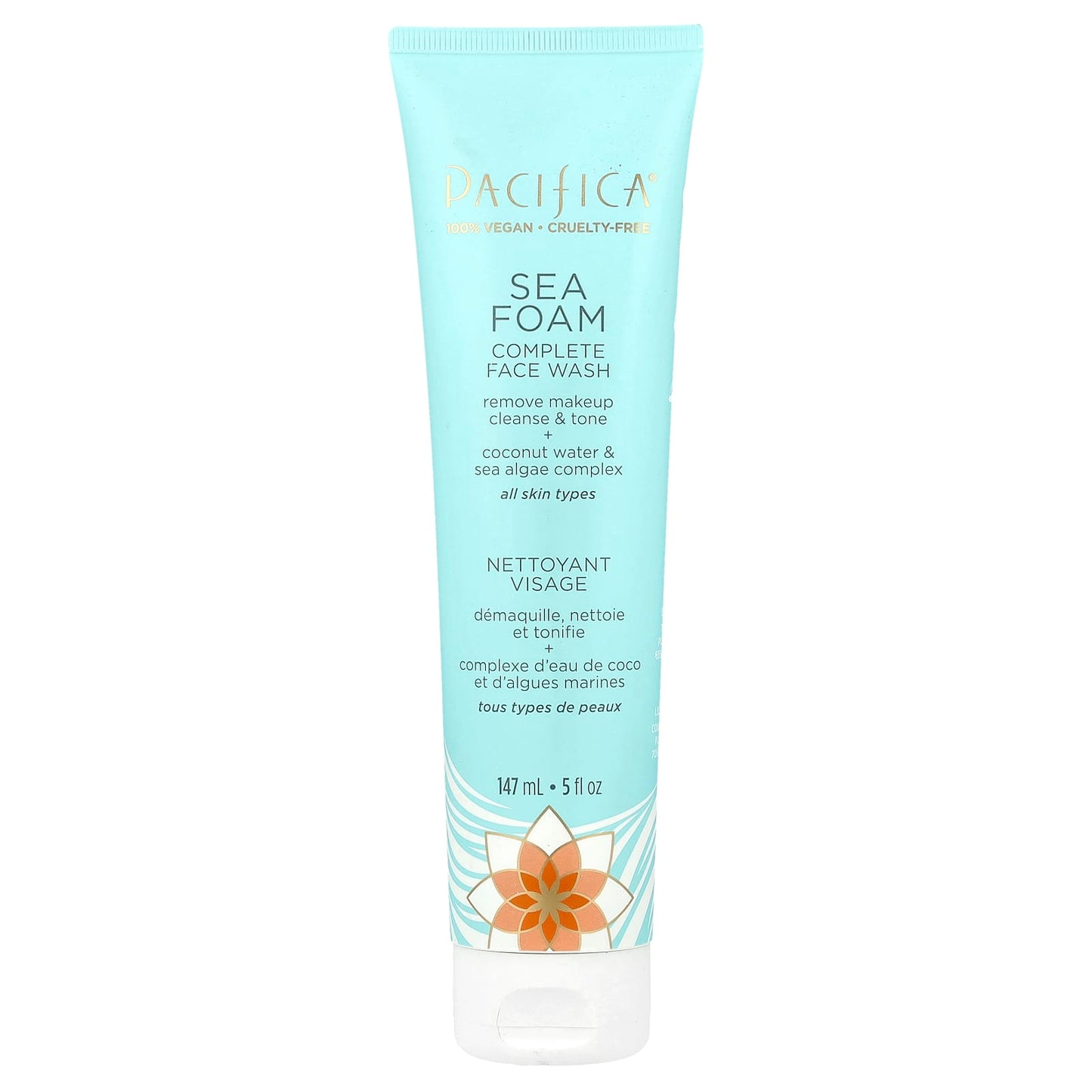 Pacifica, Sea Foam, Complete Face Wash, All Skin Types , 5 fl oz (147 ml) - Image 1