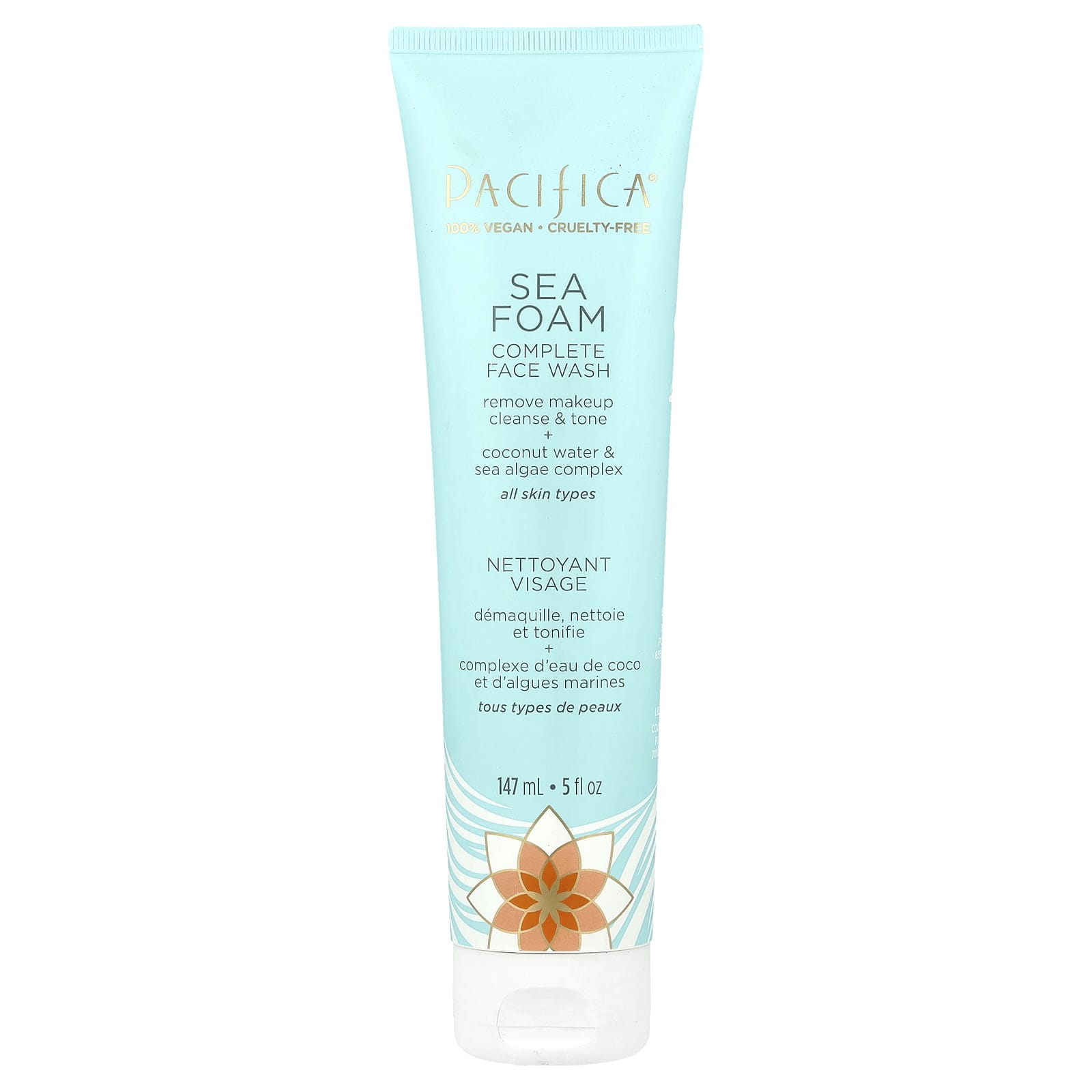 Pacifica, Sea Foam, Complete Face Wash, All Skin Types , 5 fl oz (147 ml) - Image 1
