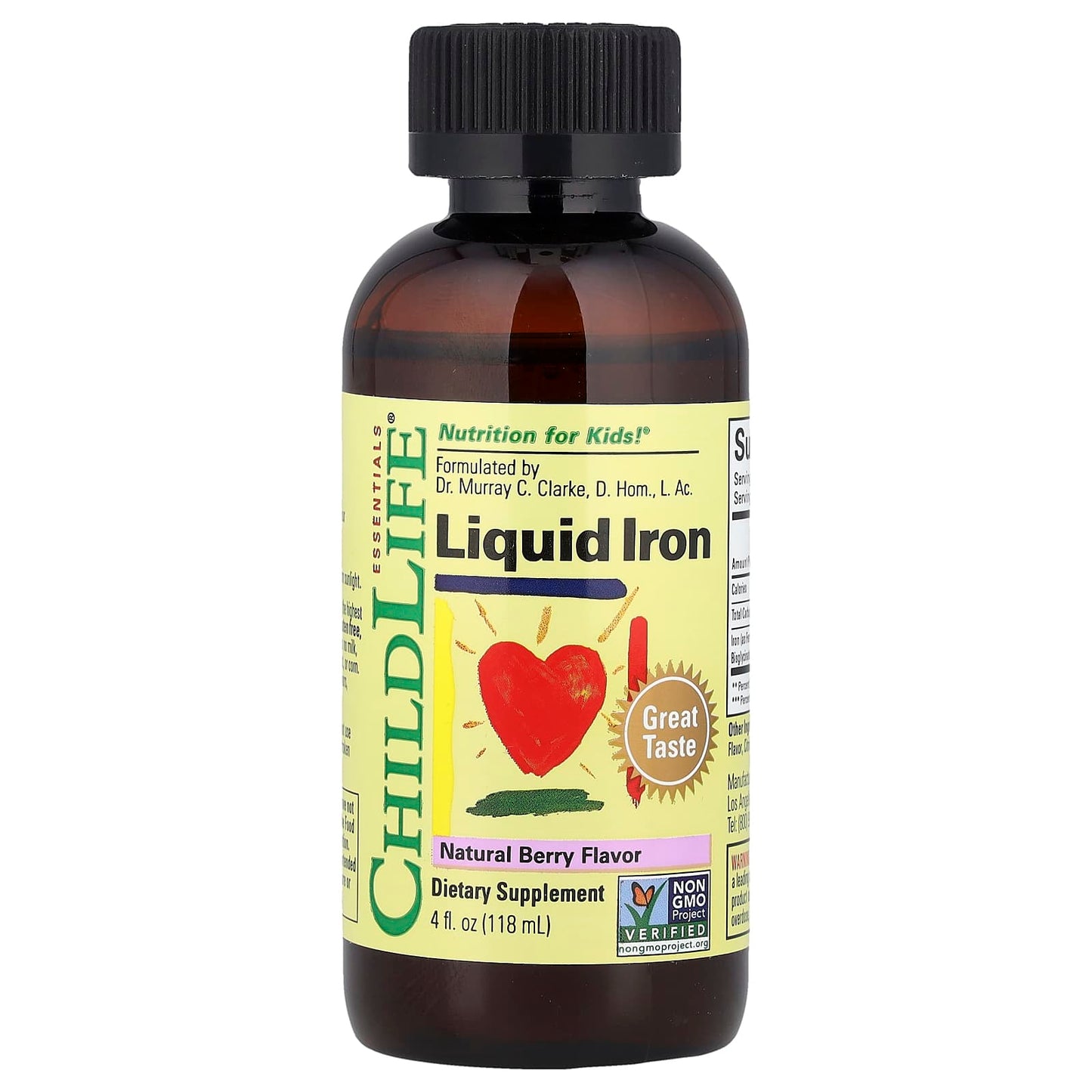 ChildLife Essentials, Liquid Iron, Natural Berry, 10 mg, 4 fl oz (118 ml)