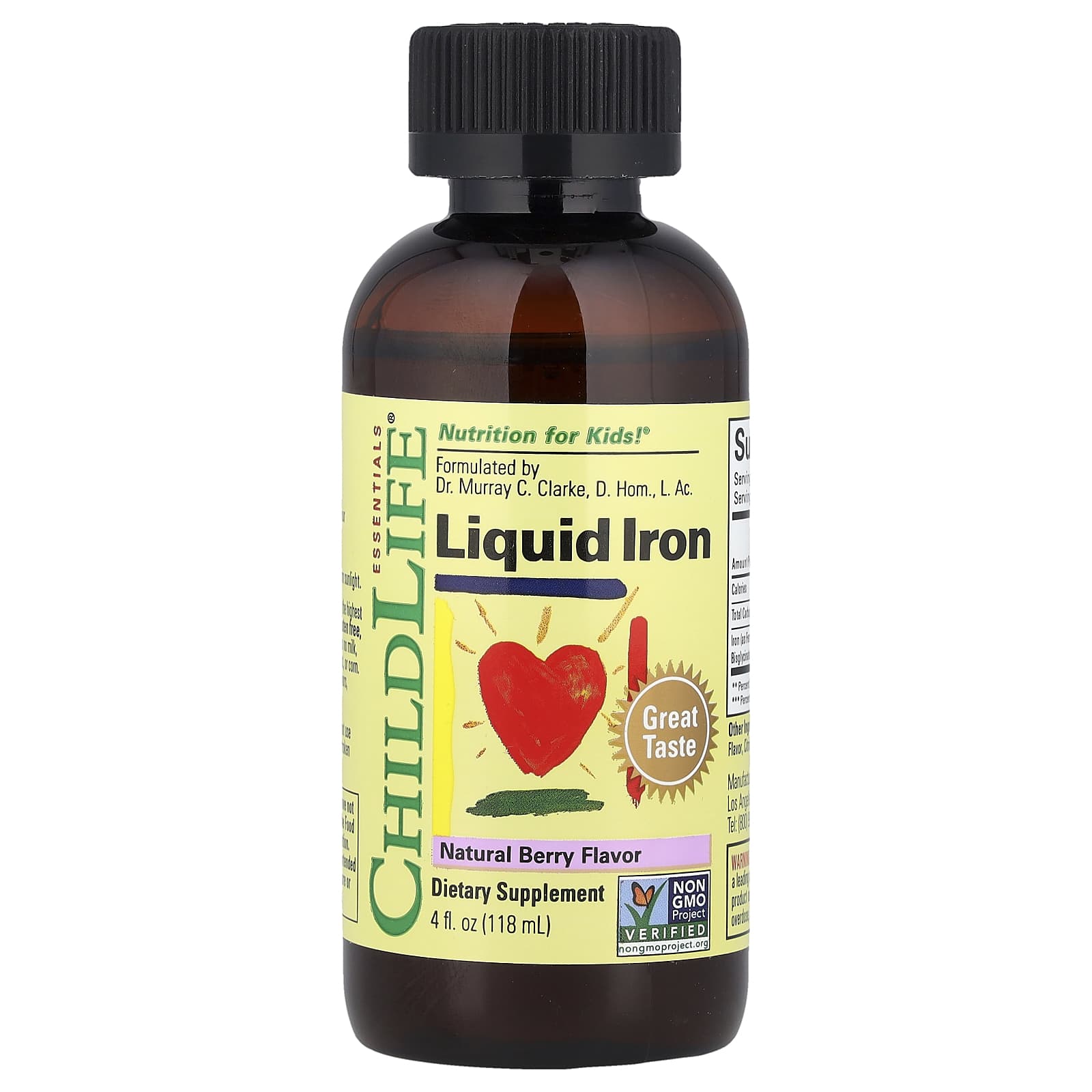 ChildLife Essentials, Liquid Iron, Natural Berry, 10 mg, 4 fl oz (118 ml)