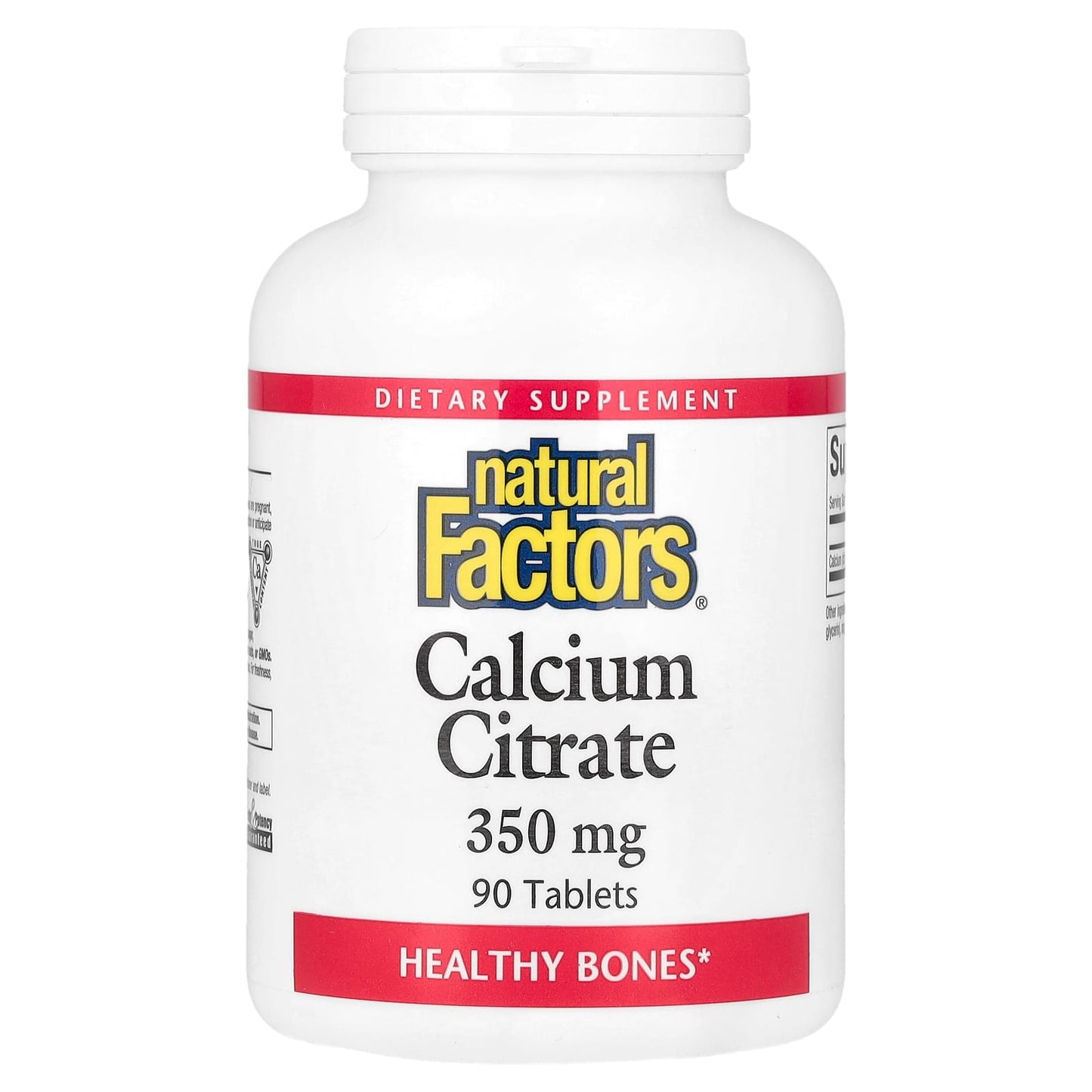 Natural Factors, Calcium Citrate, 350 mg, 90 Tablets - Image 1
