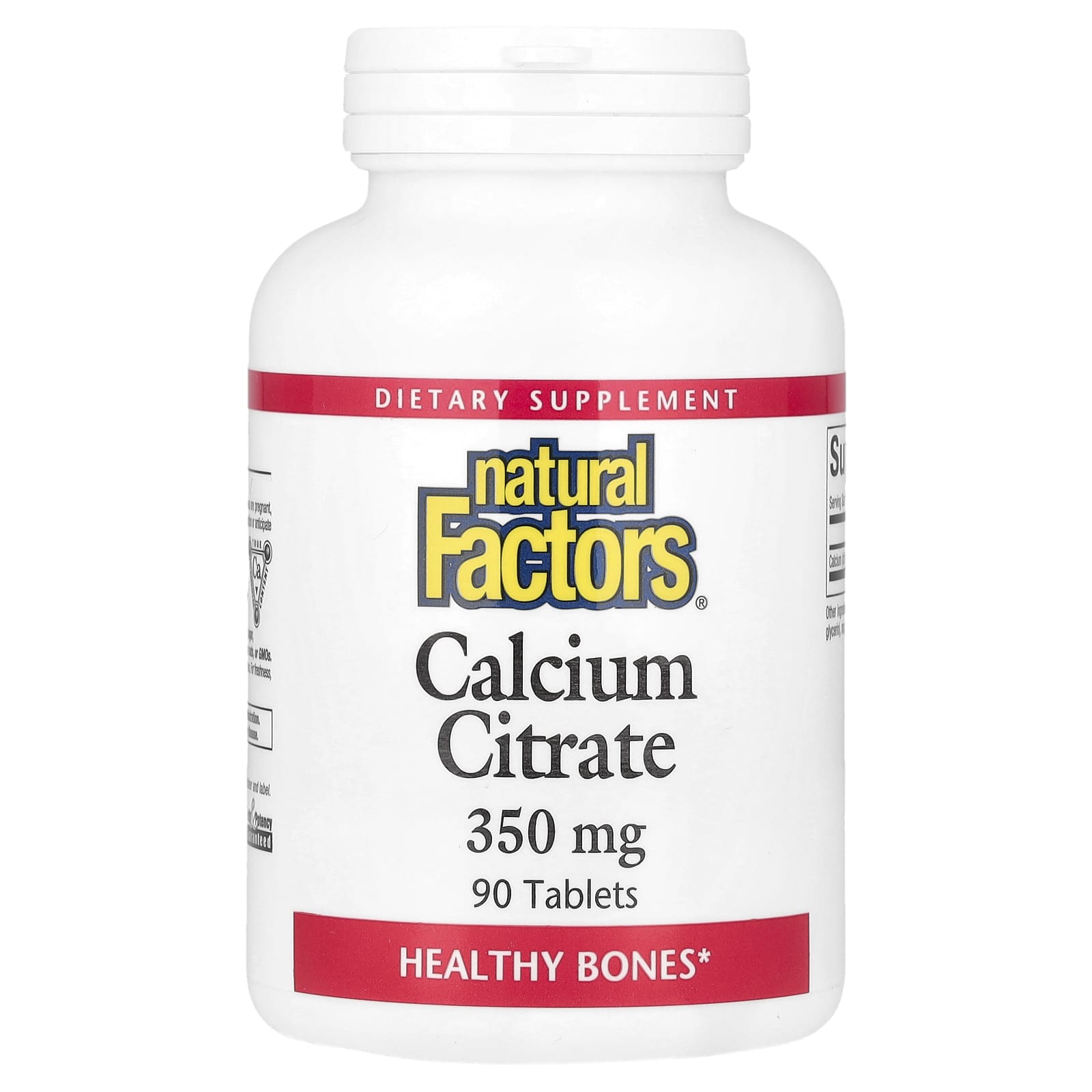 Natural Factors, Calcium Citrate, 350 mg, 90 Tablets - Image 1