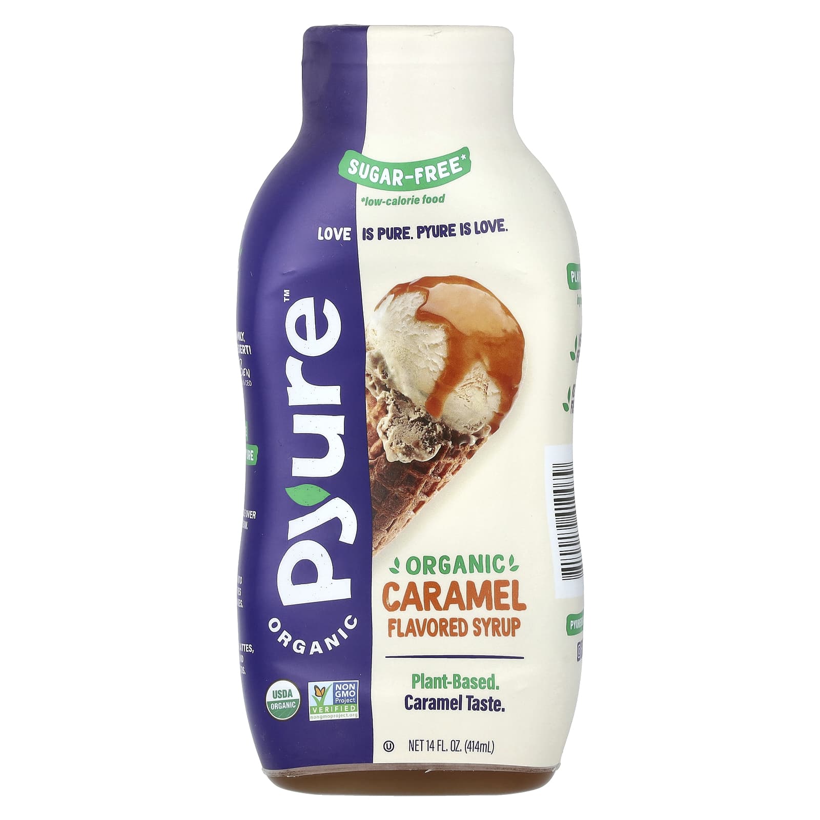 Pyure, Organic Caramel Flavored Syrup, Sugar-Free, 14 fl oz (414 ml) - Image 1