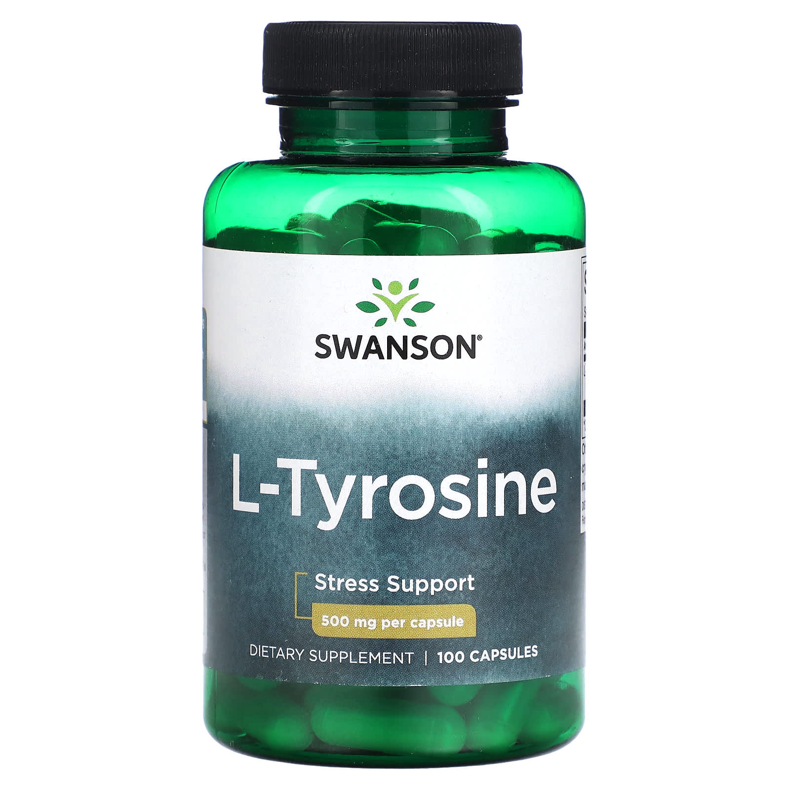 Swanson, L-Tyrosine, 500 mg, 100 Capsules - Image 1