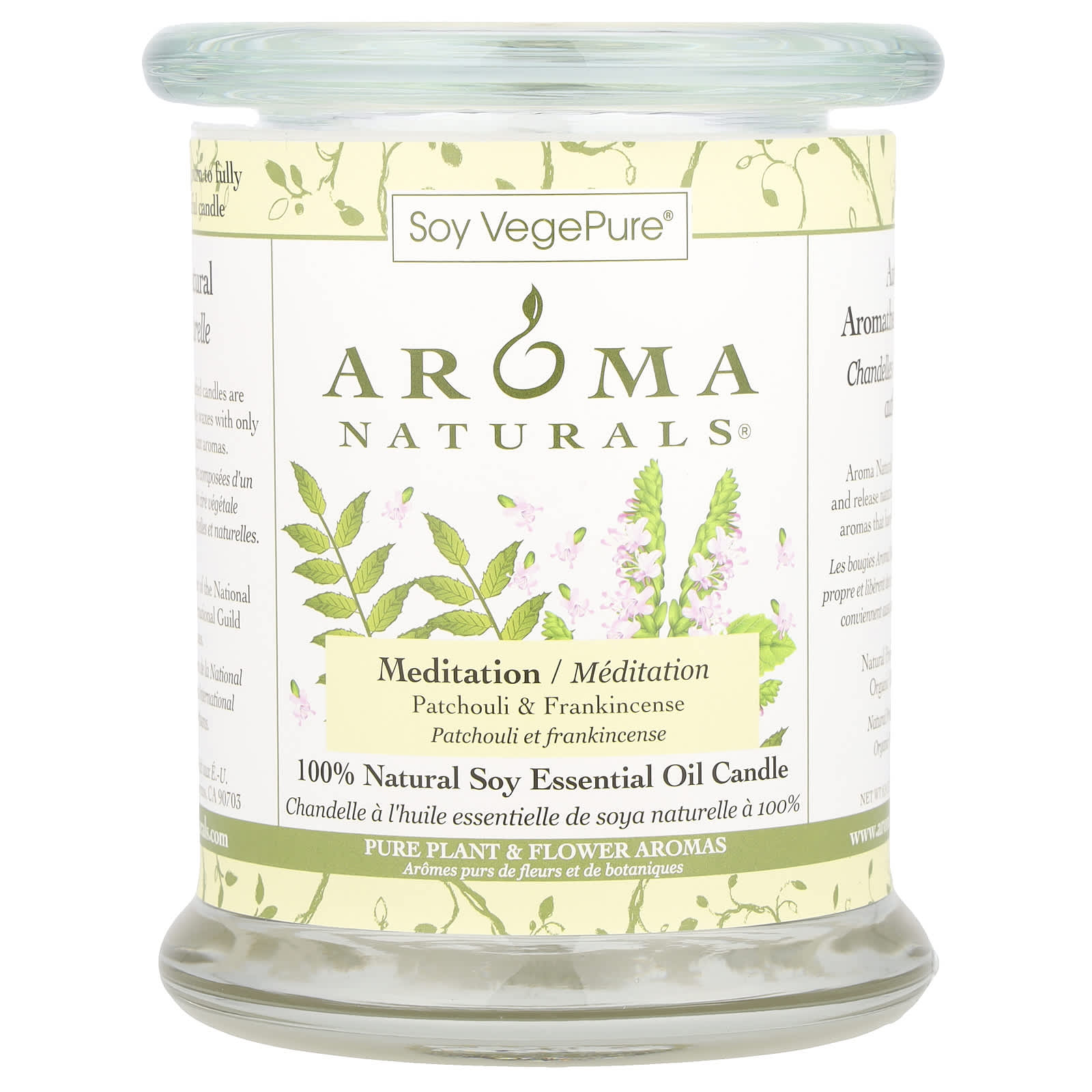 Soy VegePure&reg; Patchouli &amp; Frankincense Natural Soy Pillar Candle - Image 1