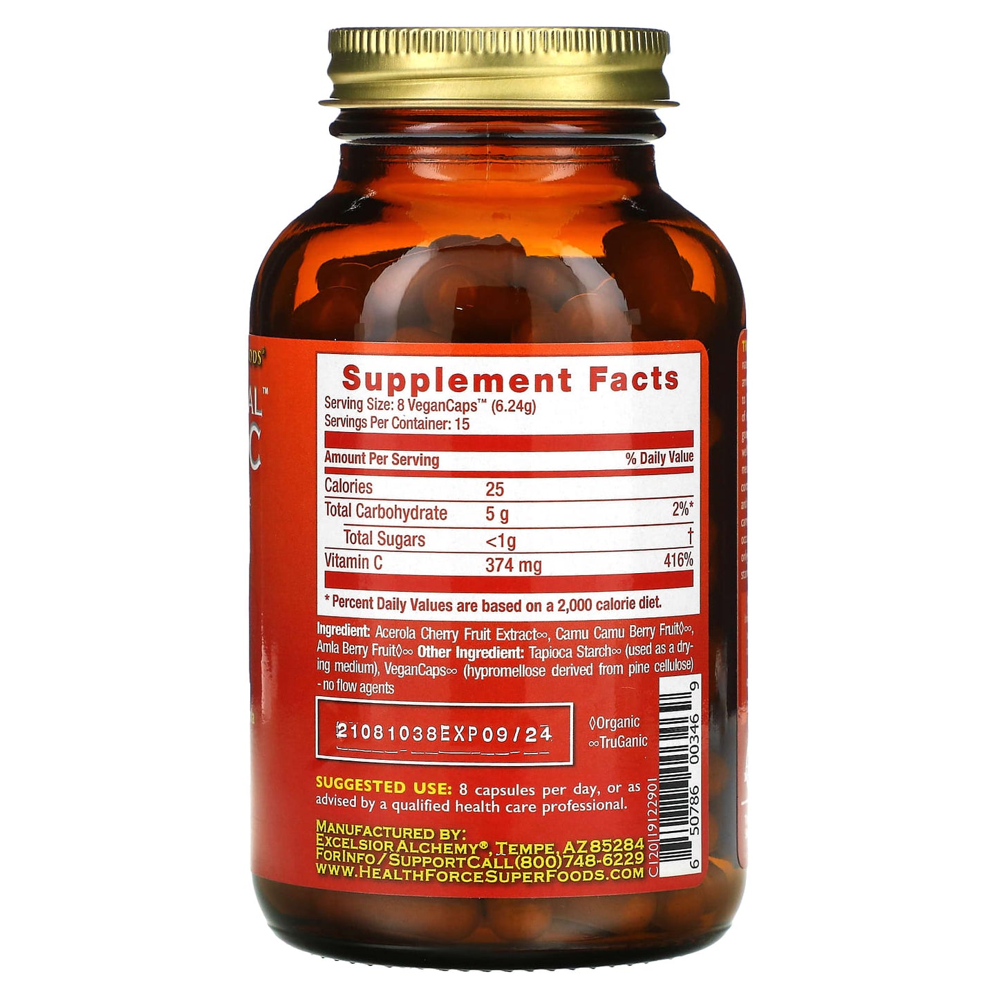 Vitamin C Supplement - 100% Food Sourced, Vegan & Gluten-Free Capsules - Image 2