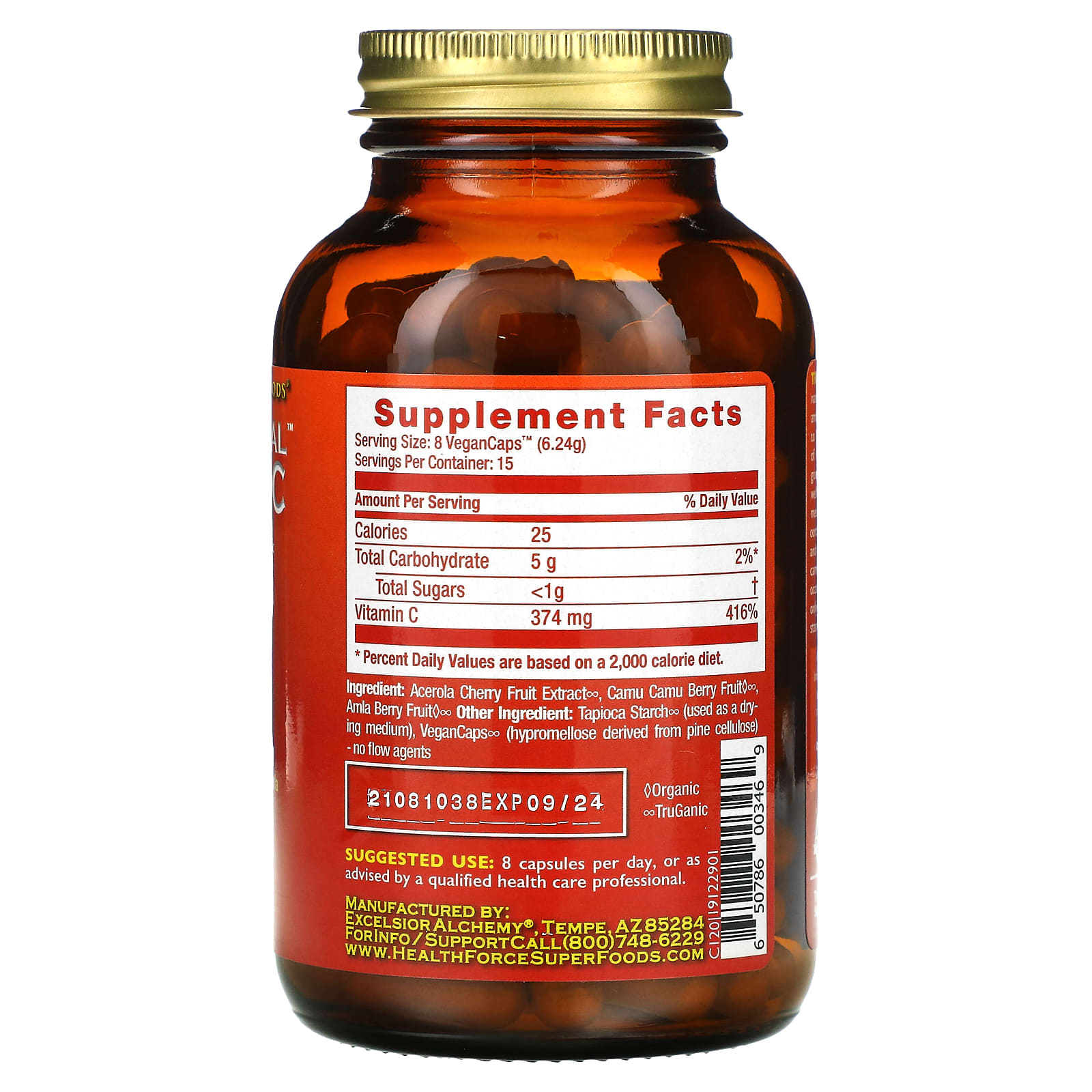 Vitamin C Supplement - 100% Food Sourced, Vegan & Gluten-Free Capsules - Image 2