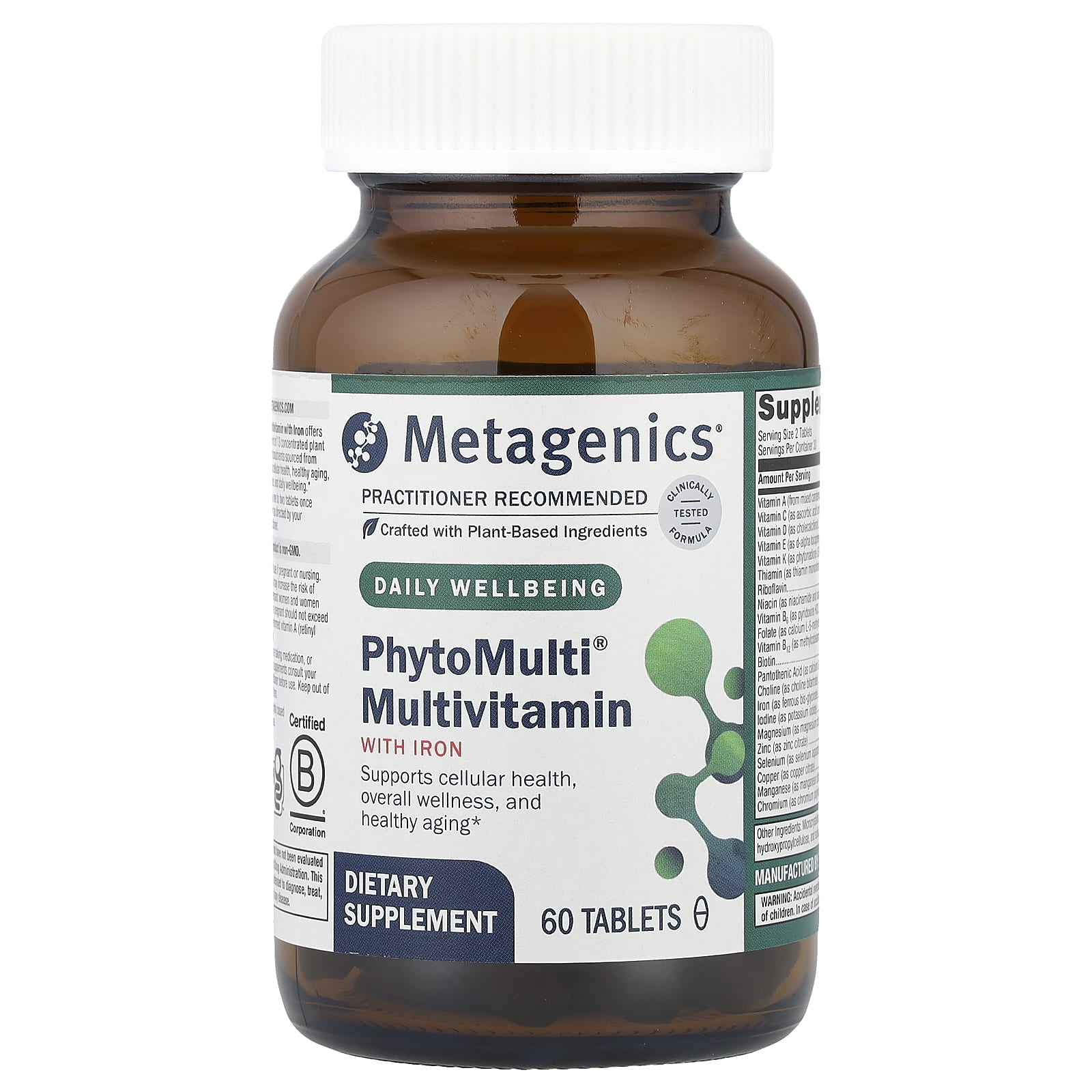 Metagenics, PhytoMulti® Multivitamin with Iron, 60 Tablets - Image 1