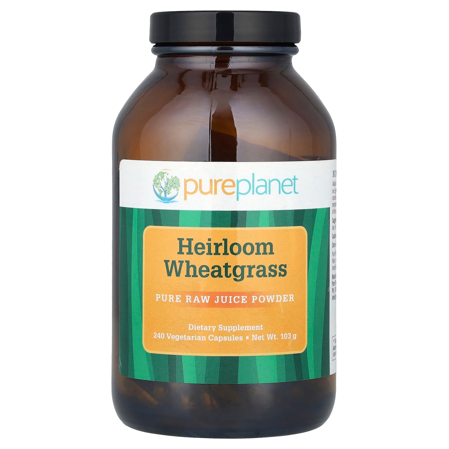 Pure Planet, Heirloom Wheatgrass, 240 Vegetarian Capsules - Image 1